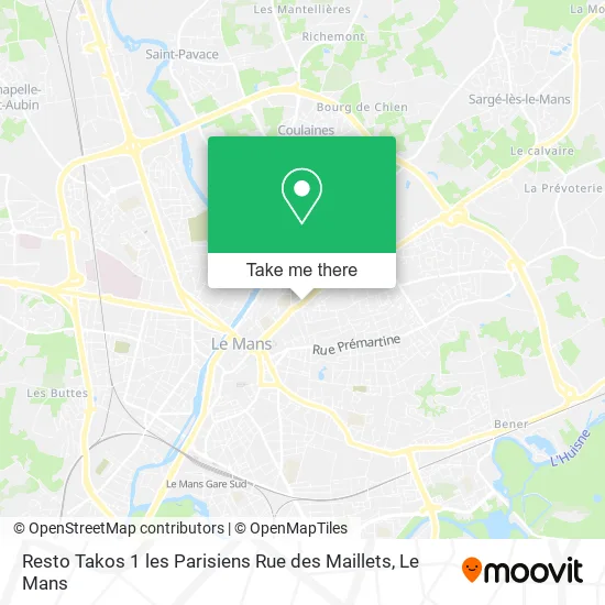 Resto Takos 1 les Parisiens Rue des Maillets map