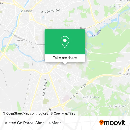 Vinted Go Parcel Shop map