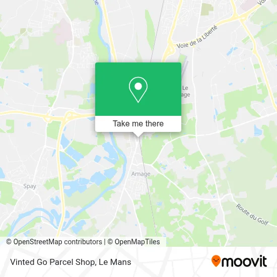 Vinted Go Parcel Shop map