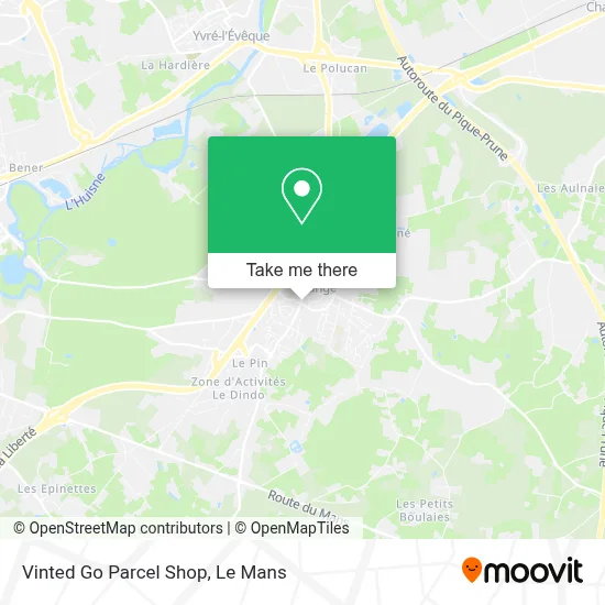Vinted Go Parcel Shop map
