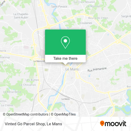 Vinted Go Parcel Shop map