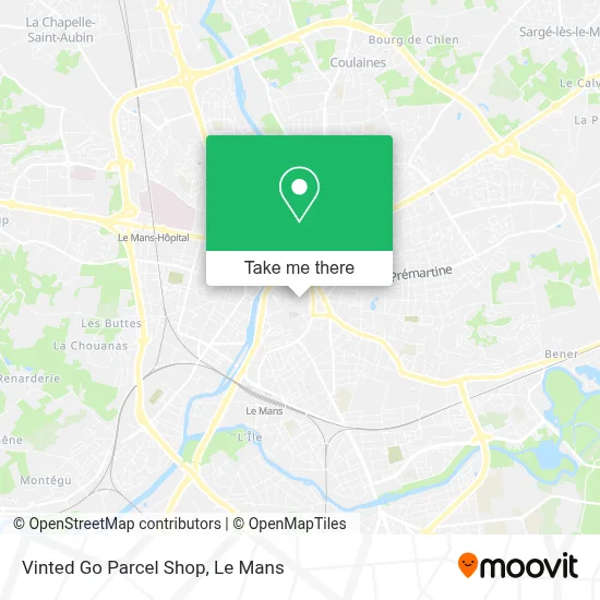 Vinted Go Parcel Shop map