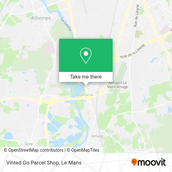 Vinted Go Parcel Shop map