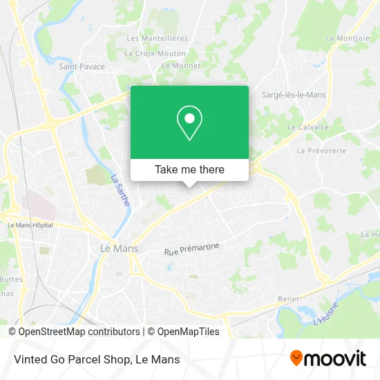 Vinted Go Parcel Shop map