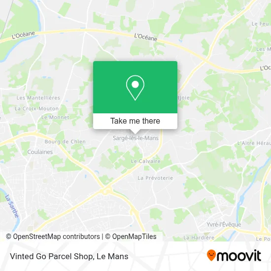 Vinted Go Parcel Shop map