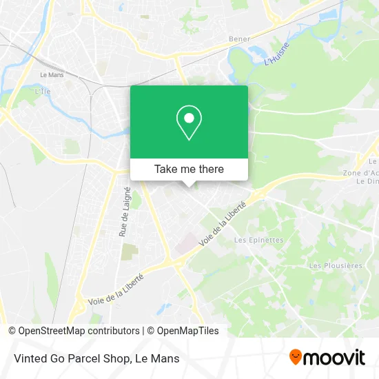 Vinted Go Parcel Shop map