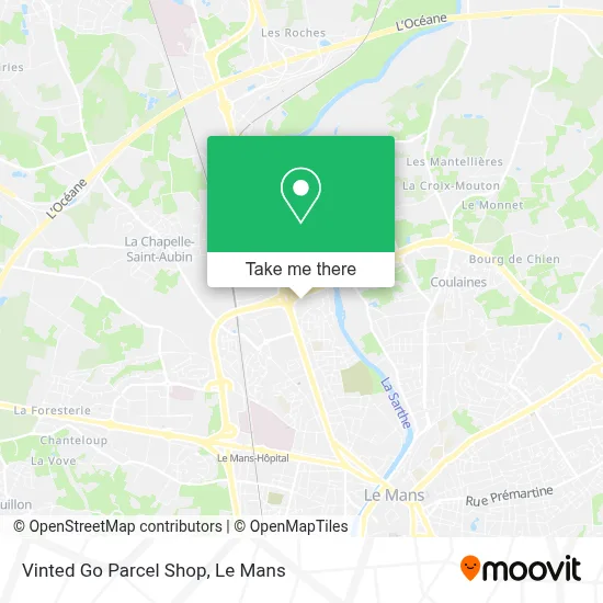 Vinted Go Parcel Shop map