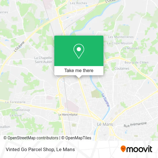 Vinted Go Parcel Shop map