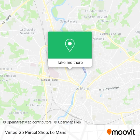 Vinted Go Parcel Shop map