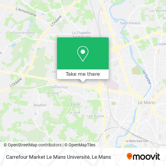 Mapa Carrefour Market Le Mans Université