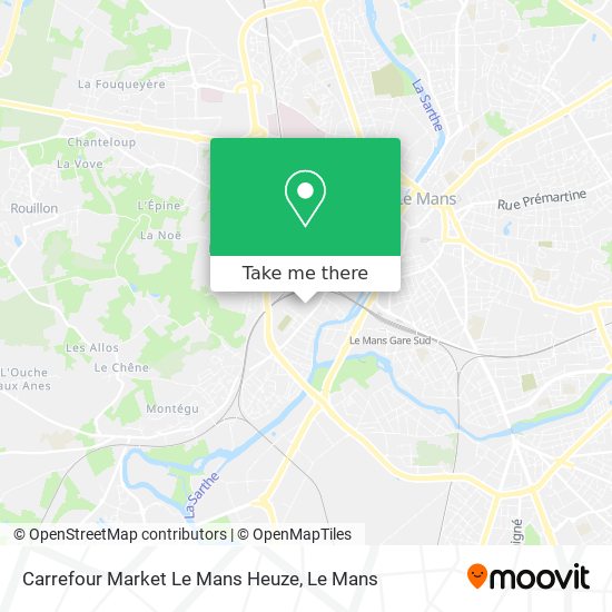 Carrefour Market Le Mans Heuze map