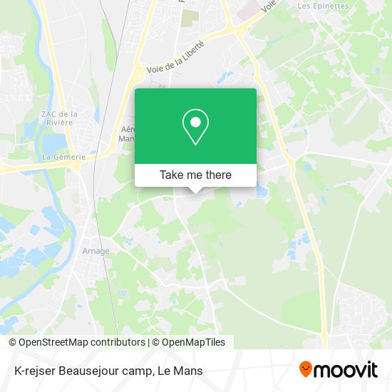 K-rejser Beausejour camp map