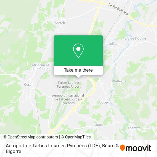 Aéroport de Tarbes Lourdes Pyrénées (LDE) map