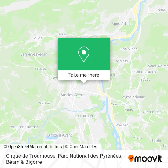 Cirque de Troumouse, Parc National des Pyrénées map