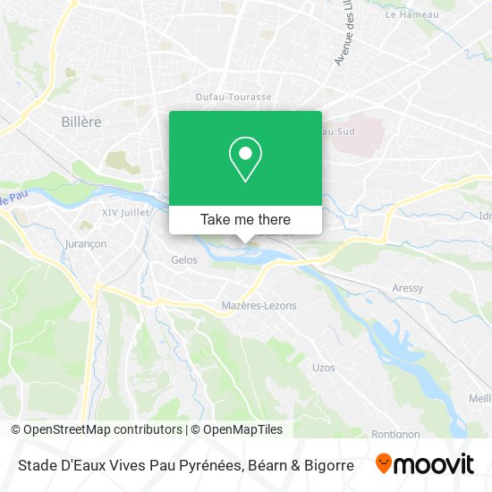 Stade D'Eaux Vives Pau Pyrénées map