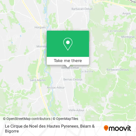 Le Cirque de Noel des Hautes Pyrenees map