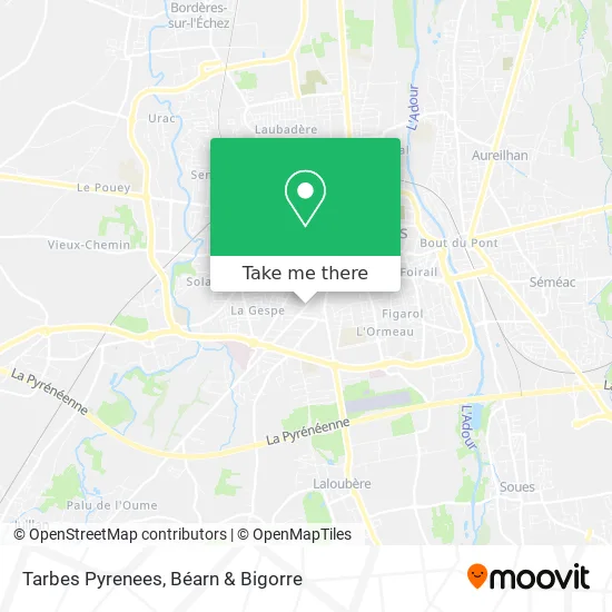 Tarbes Pyrenees map