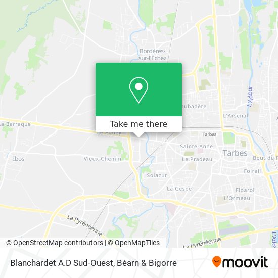 Blanchardet A.D Sud-Ouest map