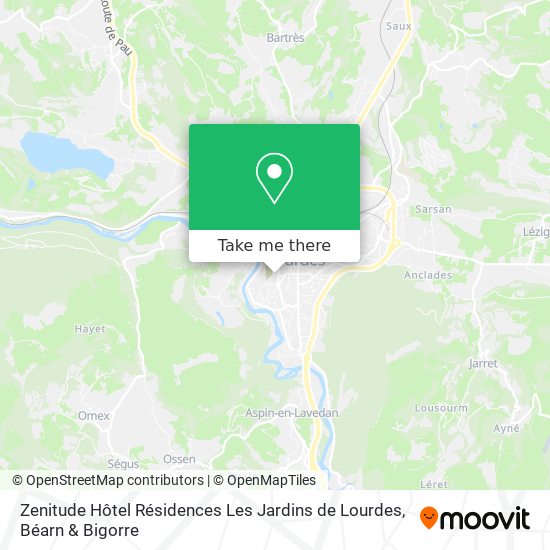 Zenitude Hôtel Résidences Les Jardins de Lourdes map