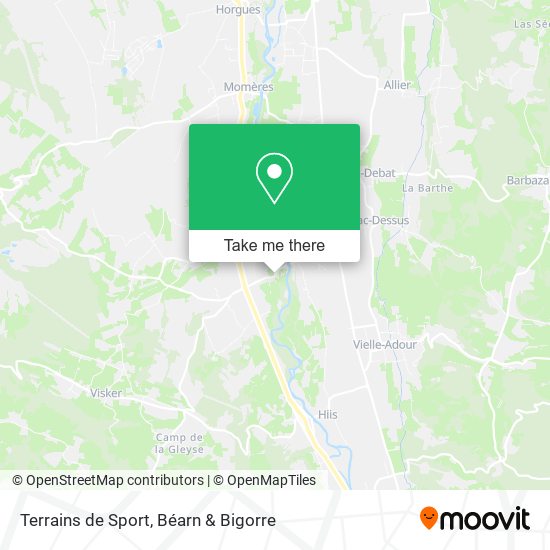 Terrains de Sport map