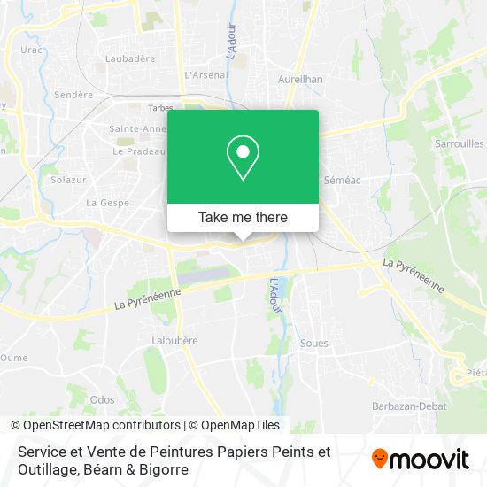 Service et Vente de Peintures Papiers Peints et Outillage map