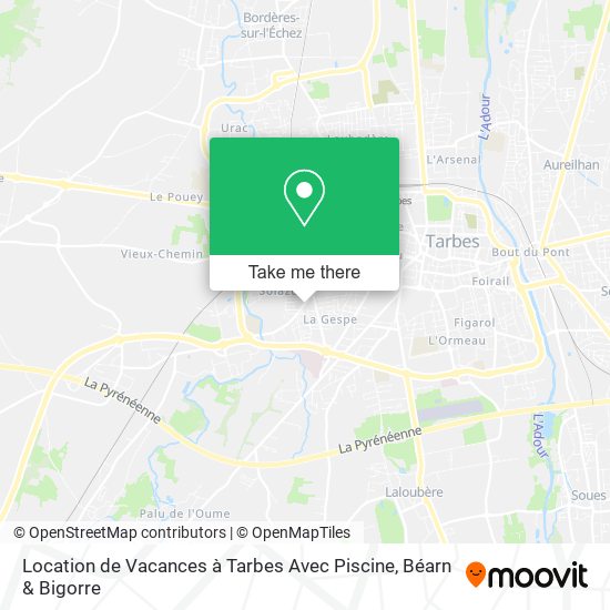 Location de Vacances à Tarbes Avec Piscine map