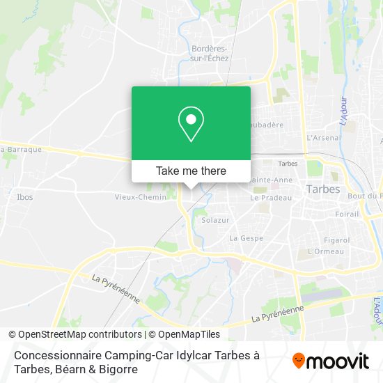 Concessionnaire Camping-Car Idylcar Tarbes à Tarbes map