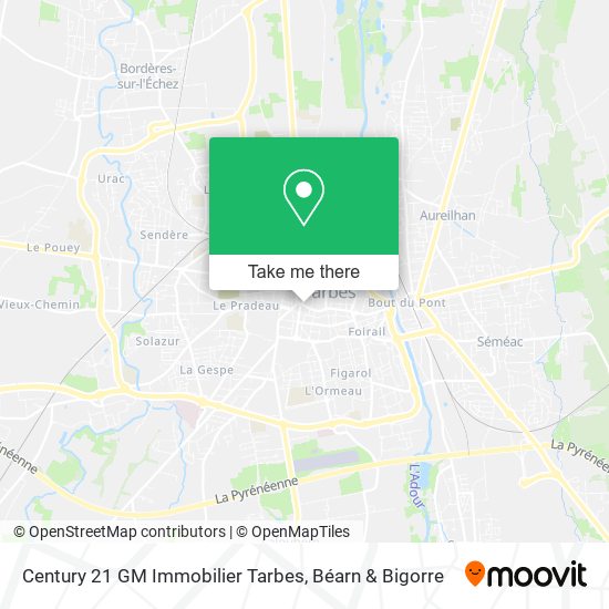 Century 21 GM Immobilier Tarbes map