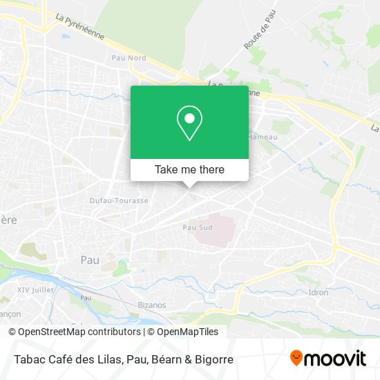 Tabac Café des Lilas, Pau map