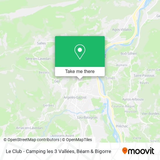 Le Club - Camping les 3 Vallées map