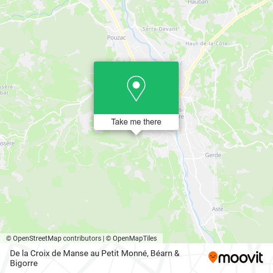 De la Croix de Manse au Petit Monné map