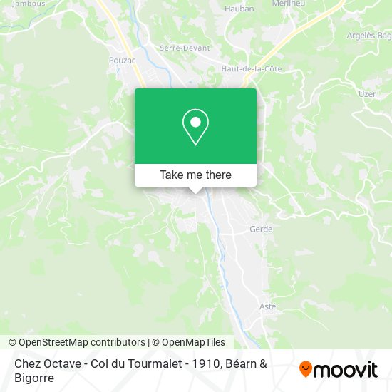 Chez Octave - Col du Tourmalet - 1910 map
