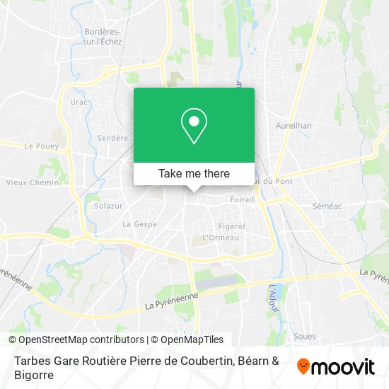 Tarbes Gare Routière Pierre de Coubertin map
