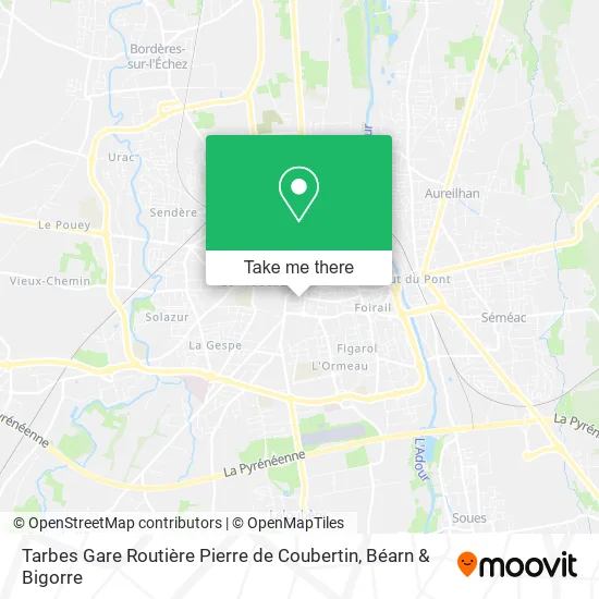 Tarbes Gare Routière Pierre de Coubertin map