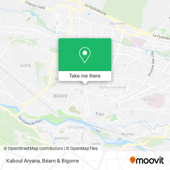 Kaboul Aryana map