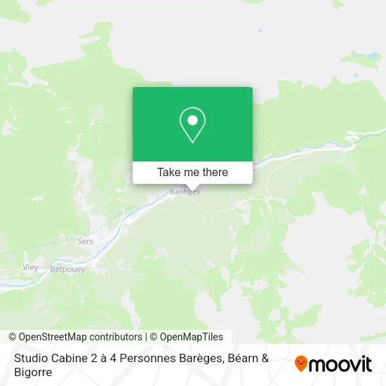 Studio Cabine 2 à 4 Personnes Barèges map