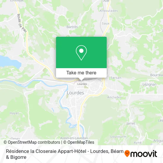 Résidence la Closeraie Appart-Hôtel - Lourdes map