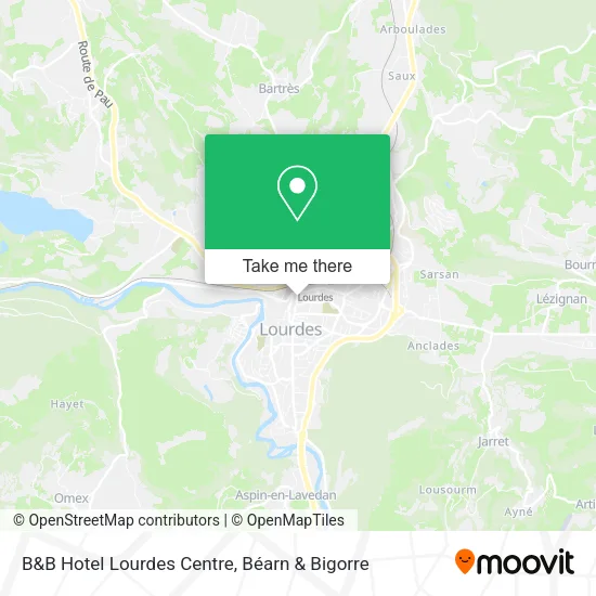 B&B Hotel Lourdes Centre map