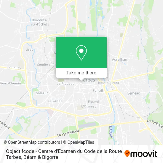 Mapa Objectifcode - Centre d'Examen du Code de la Route Tarbes