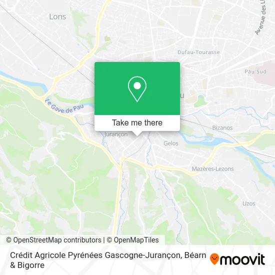 Crédit Agricole Pyrénées Gascogne-Jurançon map