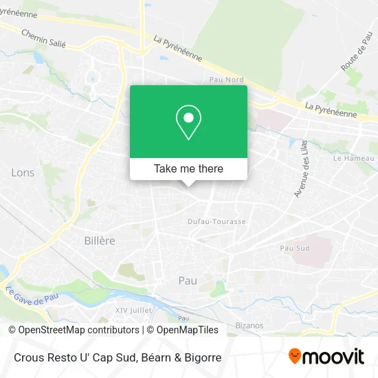 Crous Resto U' Cap Sud map