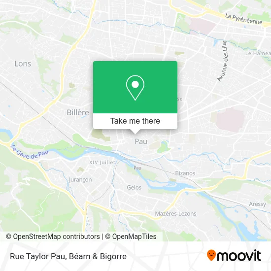 Rue Taylor Pau map