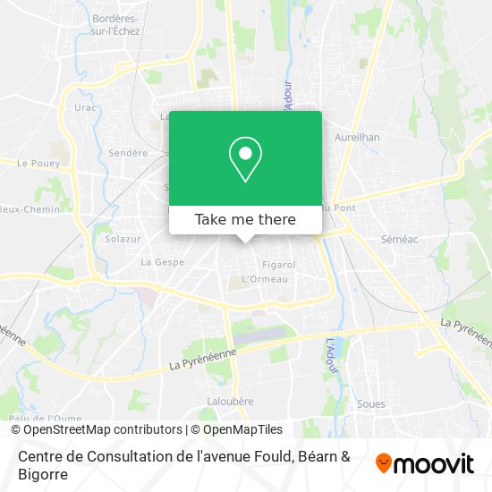 Mapa Centre de Consultation de l'avenue Fould