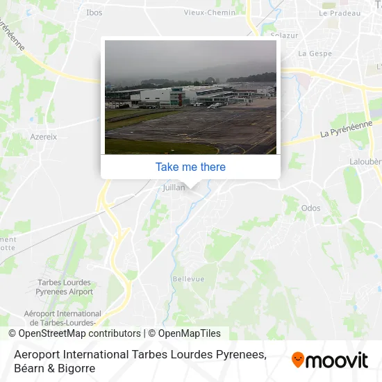 Aeroport International Tarbes Lourdes Pyrenees map