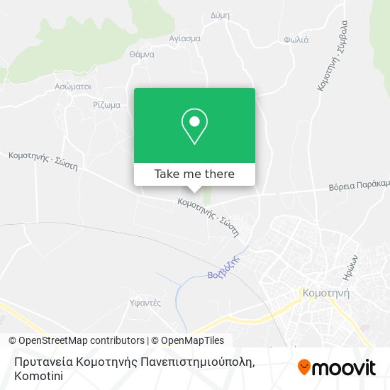 Πρυτανεία Κομοτηνής Πανεπιστημιούπολη map