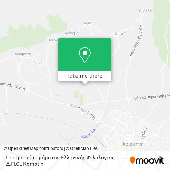 Γραμματεία Τμήματος Ελληνικής Φιλολογίας Δ.Π.Θ. map