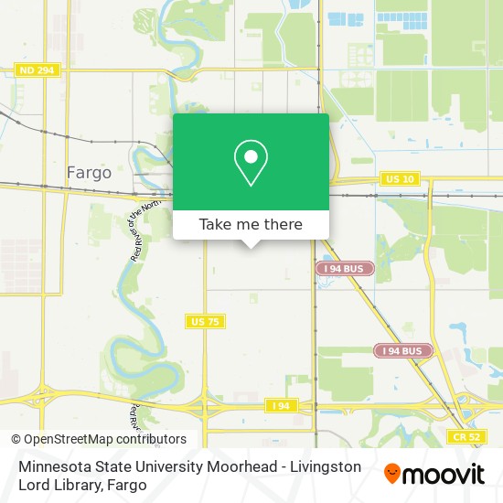 Mapa de Minnesota State University Moorhead - Livingston Lord Library