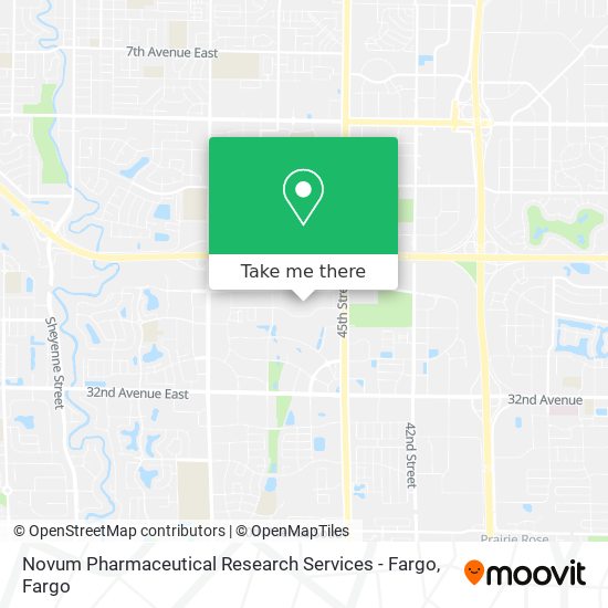 Novum Pharmaceutical Research Services - Fargo map