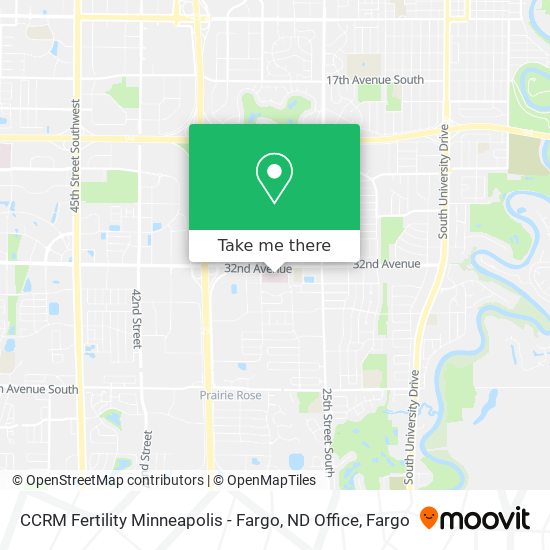 CCRM Fertility Minneapolis - Fargo, ND Office map