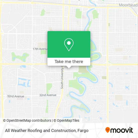 All Weather Roofing and Construction map